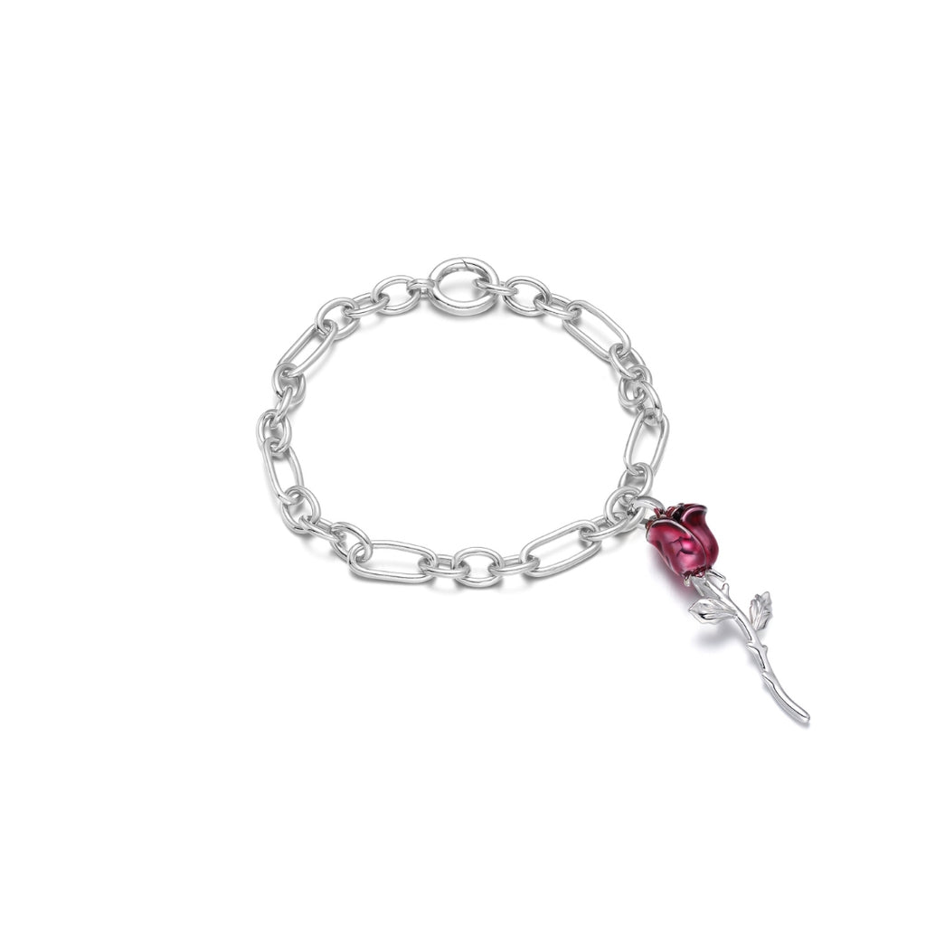 LOUVE Le Petit Prince Bracelet Silver + The One And Only Rose Enamel