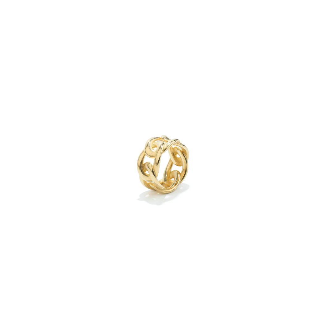 Lhassa Ring with Big Links Yellow Gold designers