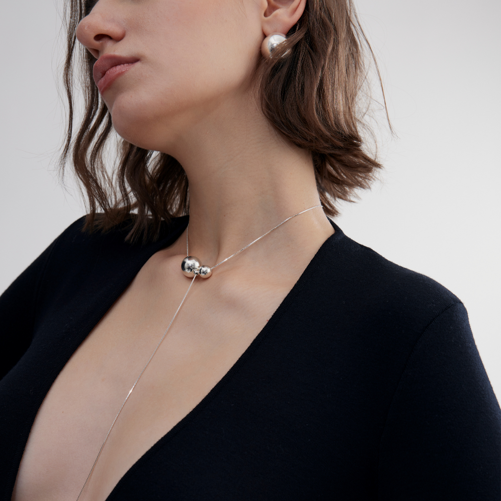 Double Etoiles Necklace Silver Louve Fashion Luxury Maison Muguet Retailer