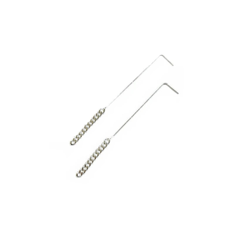 Luxury fashion jewelry Cuban Chain Earrings Silver Louve maison muguet