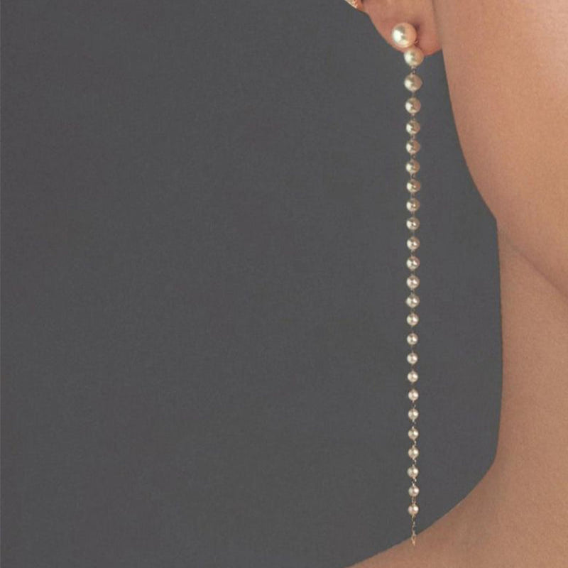 Sea of Beauty Collection. Long Cascading Pearl Earrings Maison Muguet