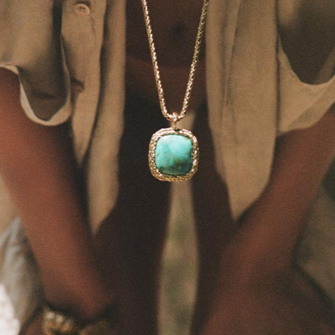 Miki Turquoise Long Necklace aurelie_bidermann_maison_muguet luxury fashion jewelry retailer