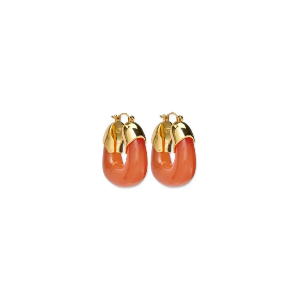 Organic Hoops In Melon Luxury fashion jewelry maison muguet designer