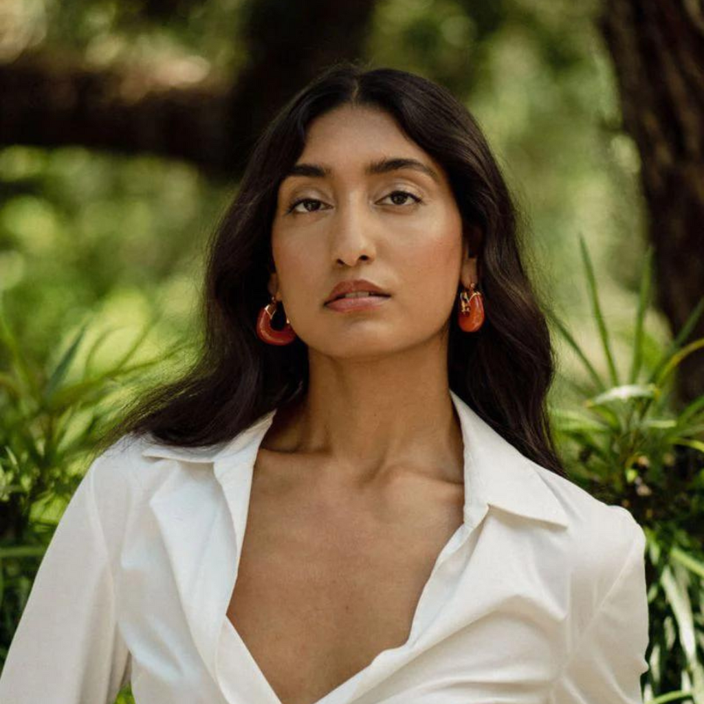 Organic Hoops In Melon Luxury fashion jewelry maison muguet