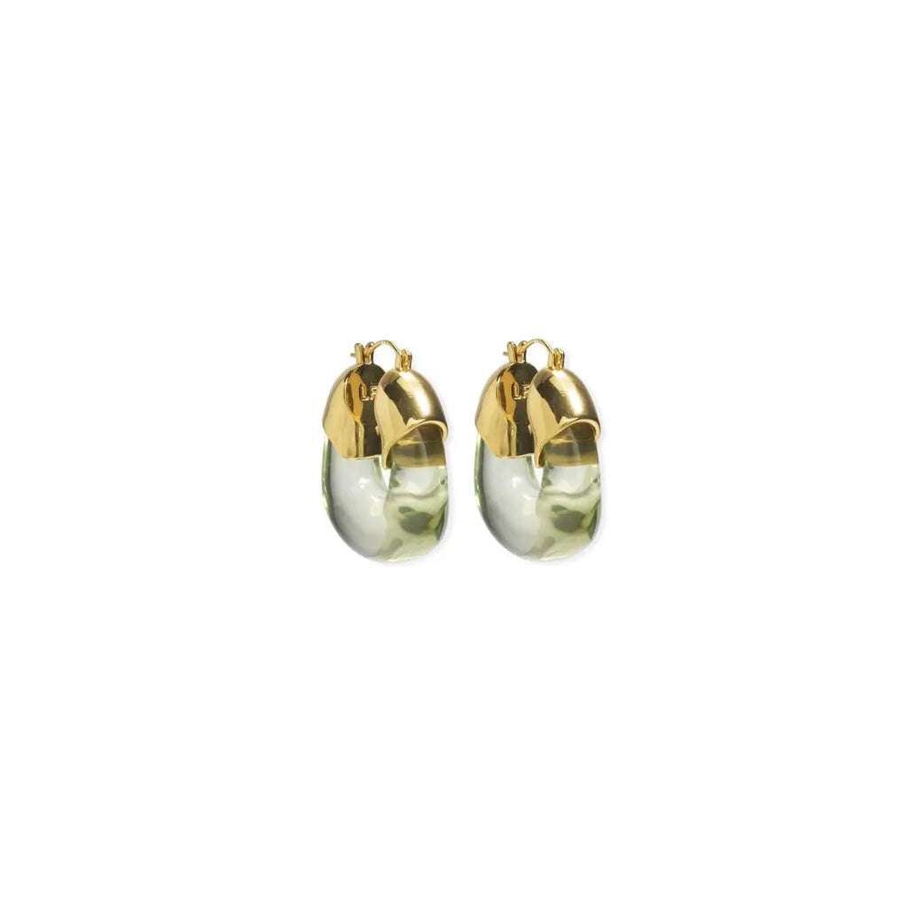 Organic Hoops in Lime Earrings Lime Lizzie Fortunato luxury fashion jewelry maison muguet