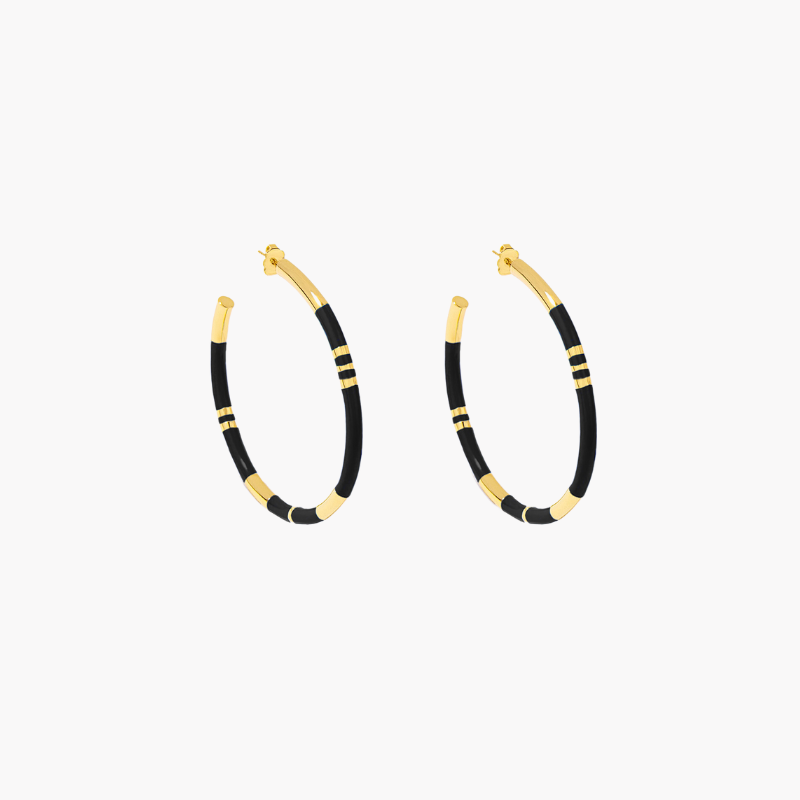 POSITANO_BLACK_EARRINGS_EARRINGS_Resin_Gold_plated_AURELIE_BIDERMANN_Shopify