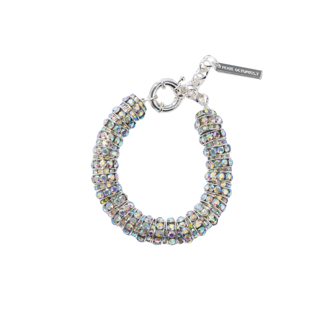 Beaded bracelet with a clasp on a white background