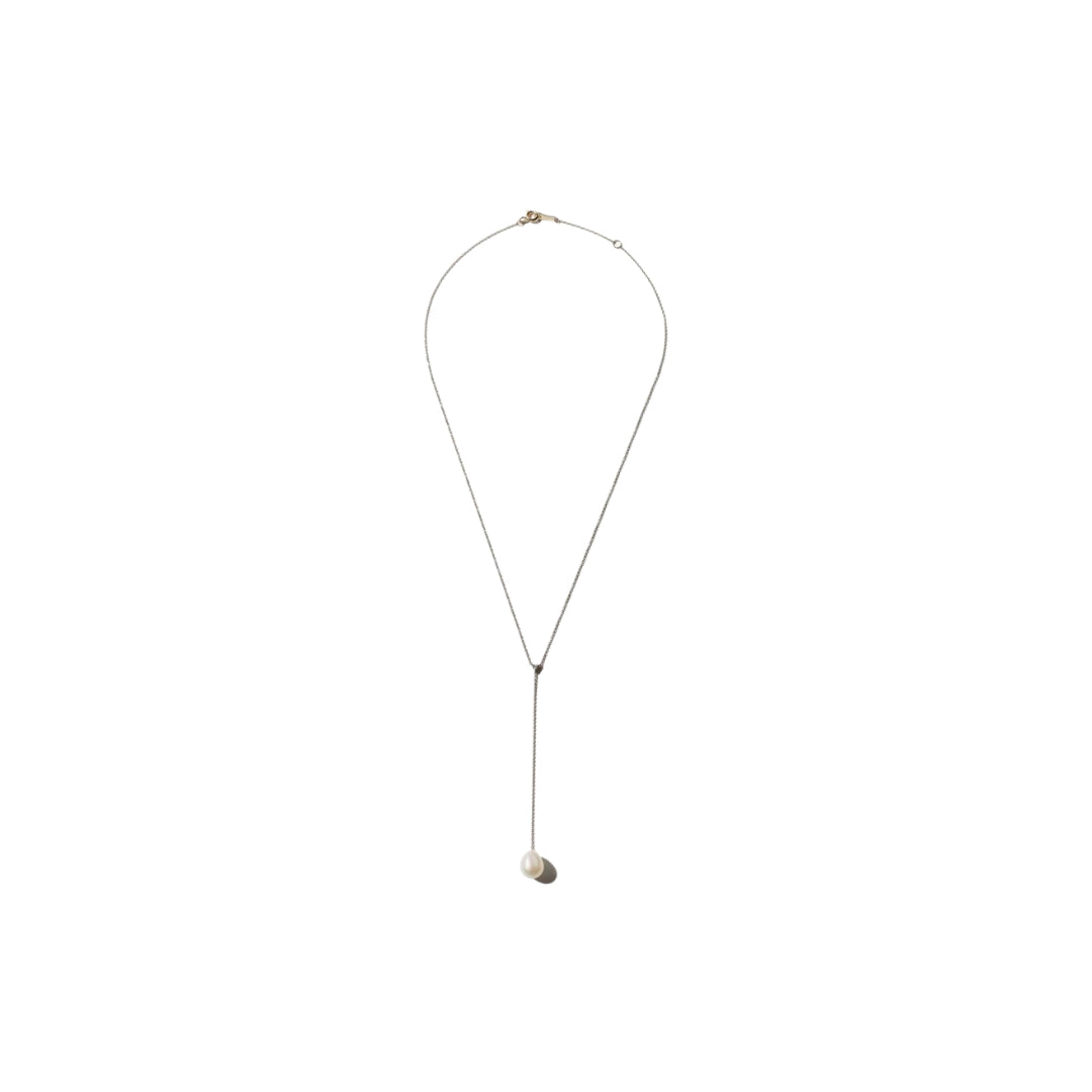 Pearl_and_Diamond_"Y"_Necklace_Necklace_Gold_Mizuki_Shopify_1