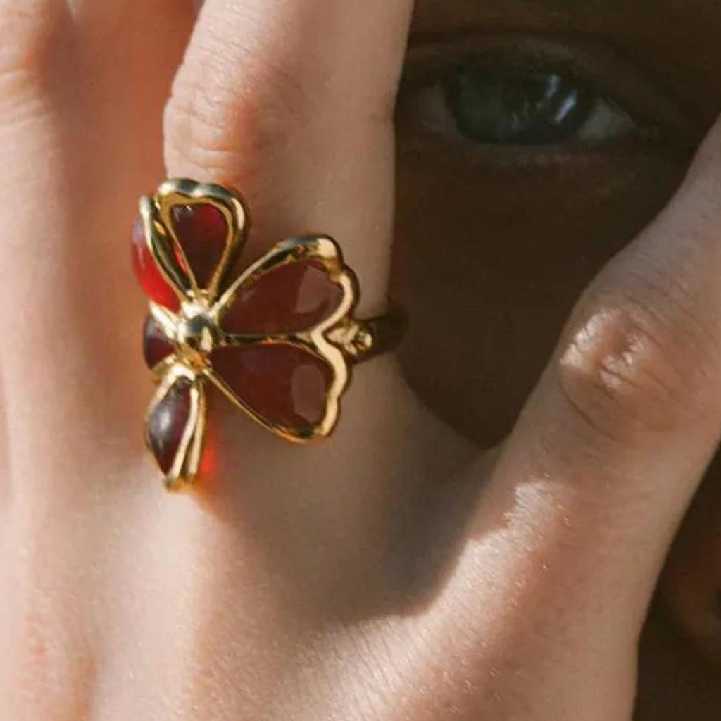 Pétales Flower Ring Strawberry Harmony Maison Muguet Fashion Luxury Jewelry