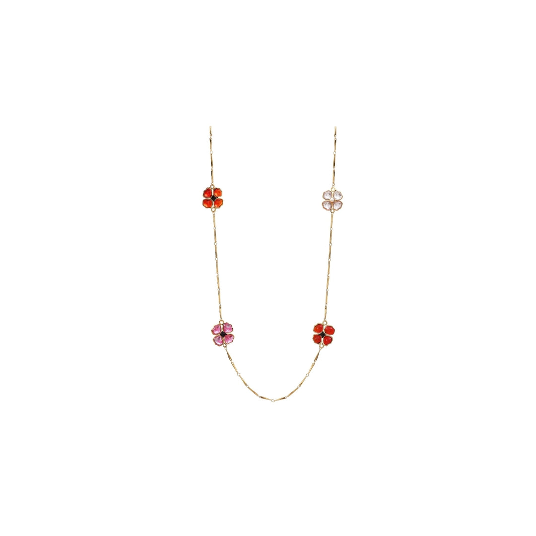 Poppy Flower Long_Necklace_Jewelry_Red_Gripoix