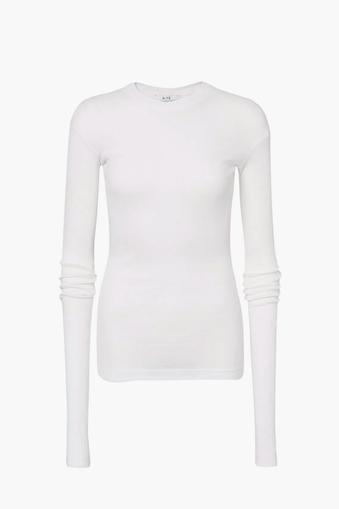 Elevate your wardrobe with the Ribbed Organic Cotton Jersey Top from Bite Studios, crafted from the finest organic cotton with a finely knitted ribbed texture for an eco-friendly and stylish addition to your wardrobe.