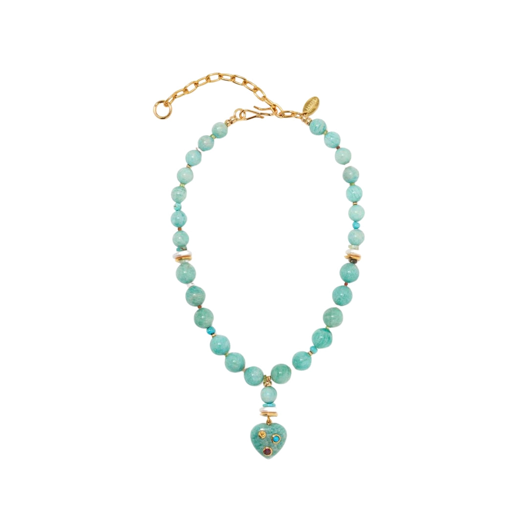 Rincon Heart Necklace turquoise Lizzie Fortunato Luxury Fashion Jewelry