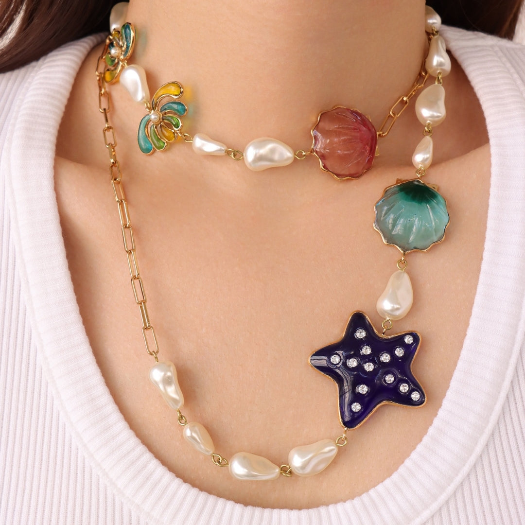 Sea Life Long_Necklace_Jewelry_Gold_Gripoix