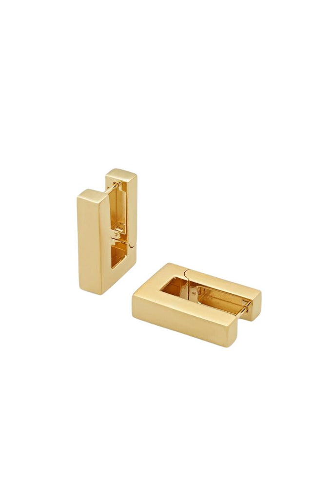 Square Hoops Gold Earrings