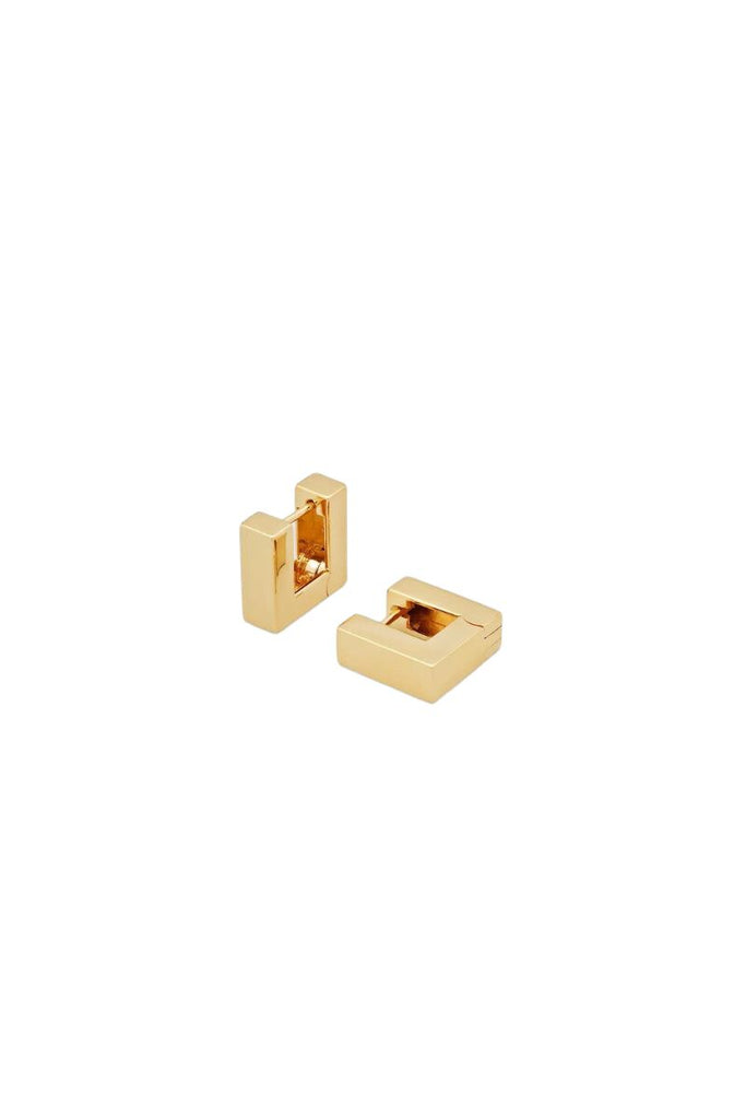 Square Hoops Small Gold Earrings