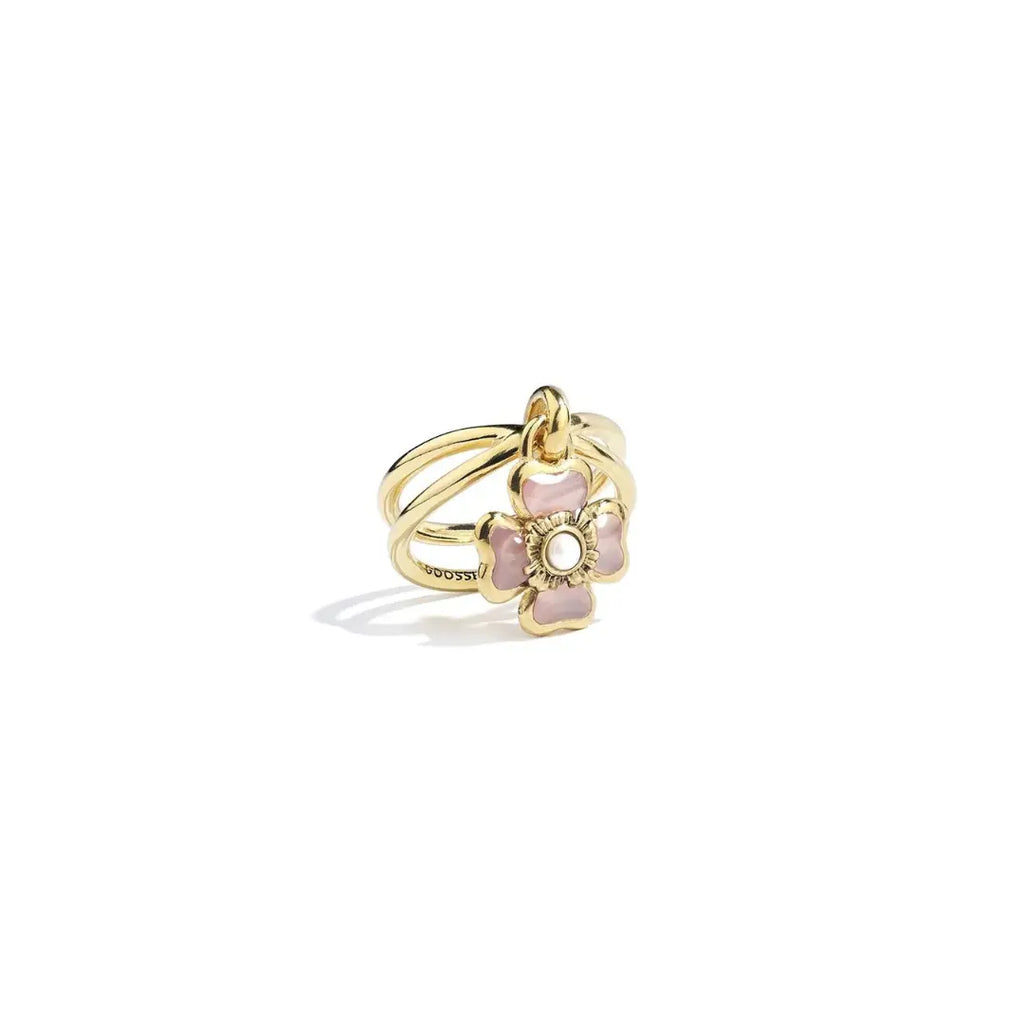 Talisman Clover Ring Powdery Pink Goossens_Maison_muguet luxury fashion jewelry designer