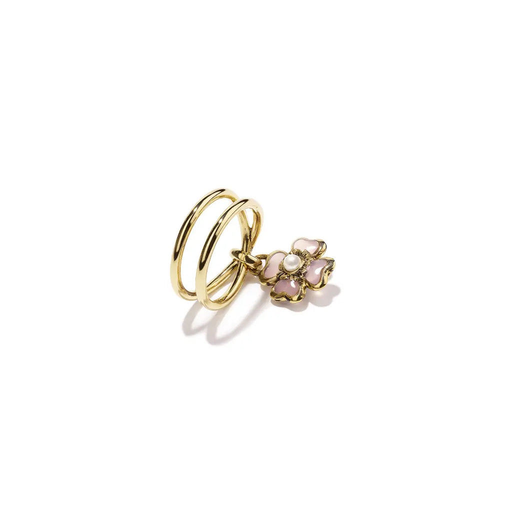 Talisman Clover Ring Powdery Pink Goossens_Maison_muguet luxury fashion jewelry designer