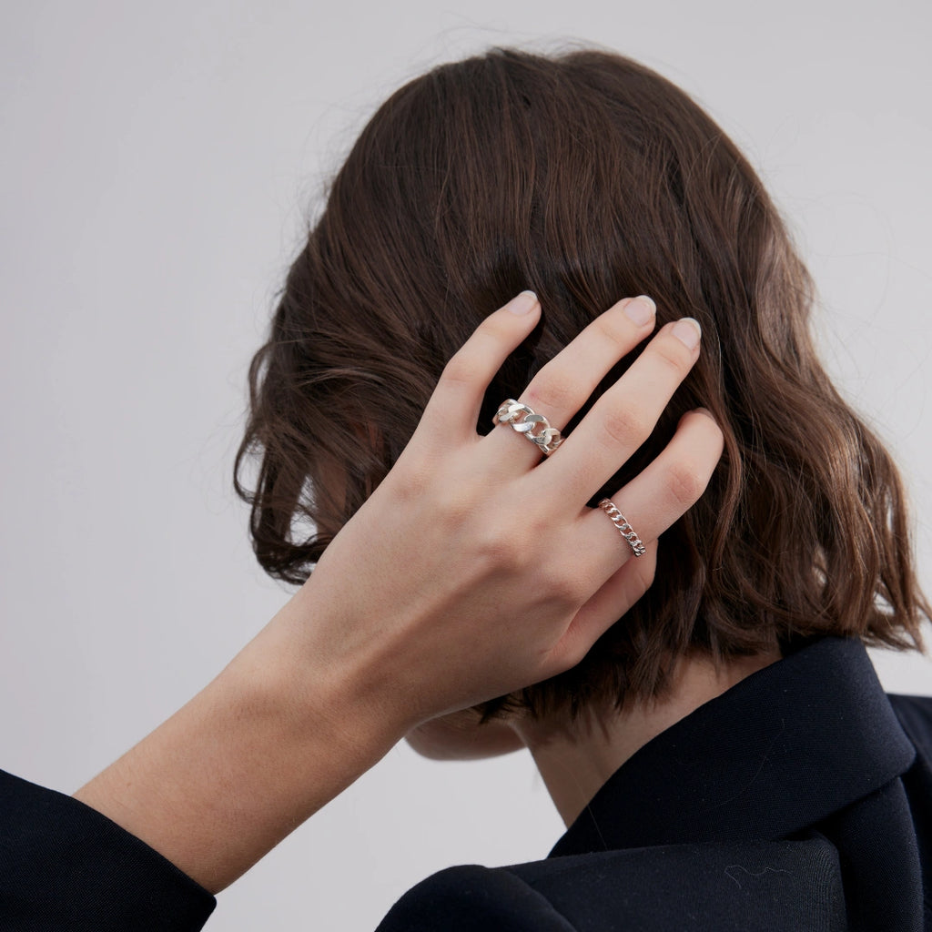 Thin Cuban Ring Silver Louve Maison muguet Luxury fasion jewelry designer