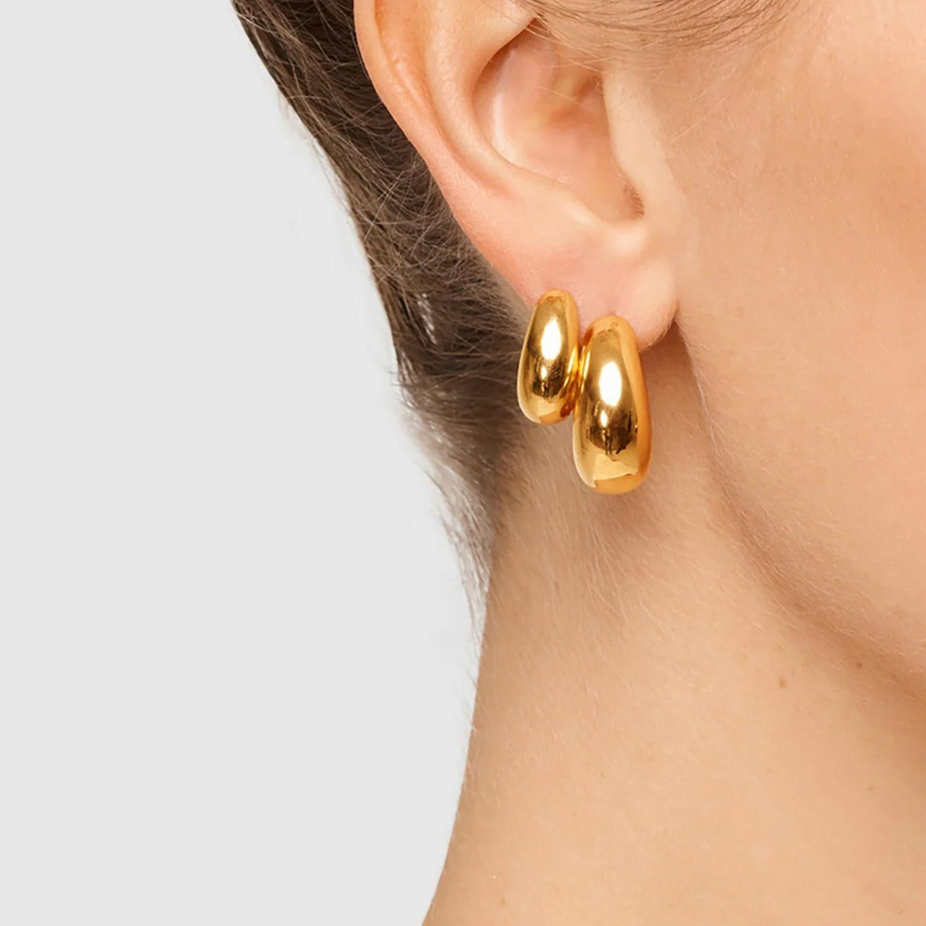 Tom Wood Ice Hoops Medium Gold