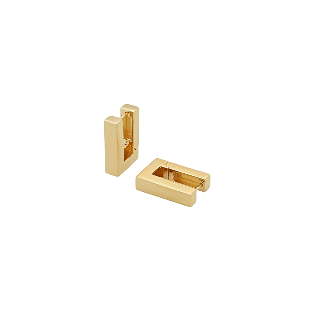 Tom Wood Square Hoops Earrings Gold