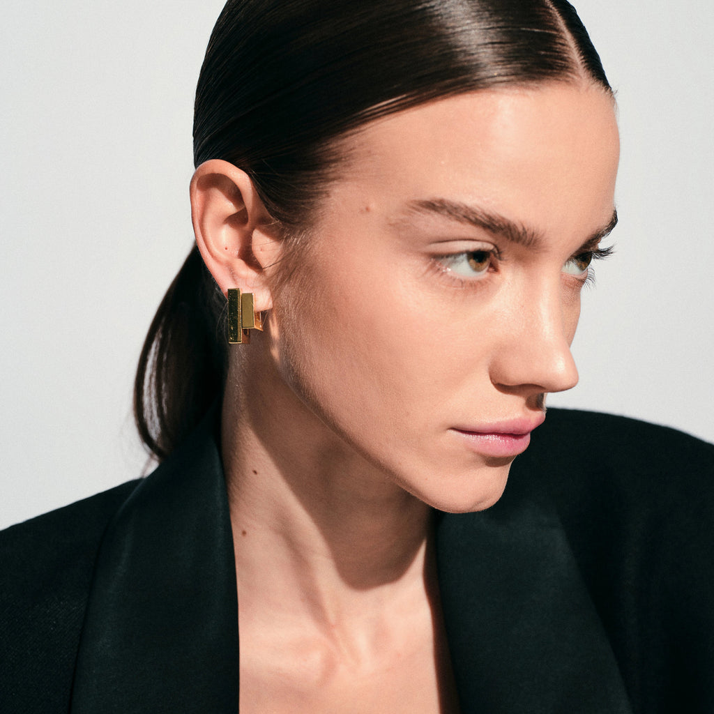 Tom Wood Square Hoops Earrings Gold