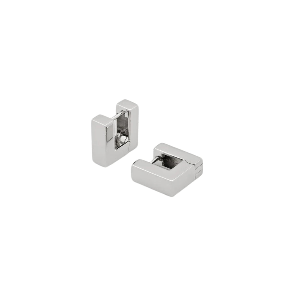 Tom Wood Square Hoops Small Earrings Silver