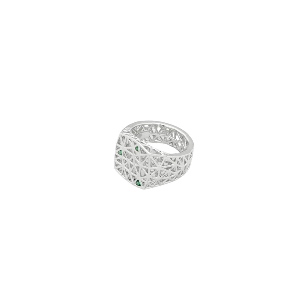 Tom Wood Mesh Ring Fern Green