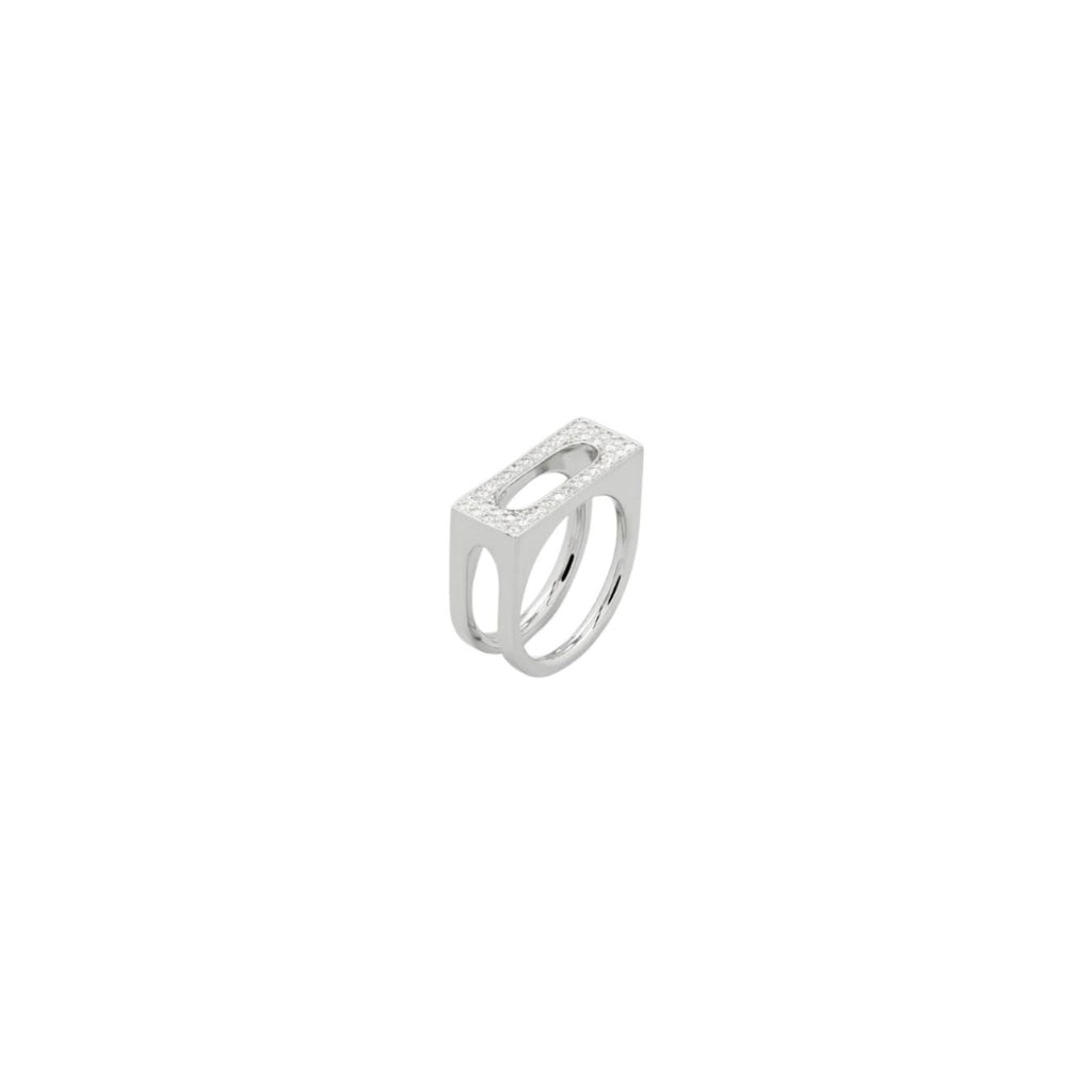 Tom Wood Cage Ring Single Clear White