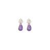 Tra la la Pearl and Lilac Resin Gold Vermeil Earrings designers