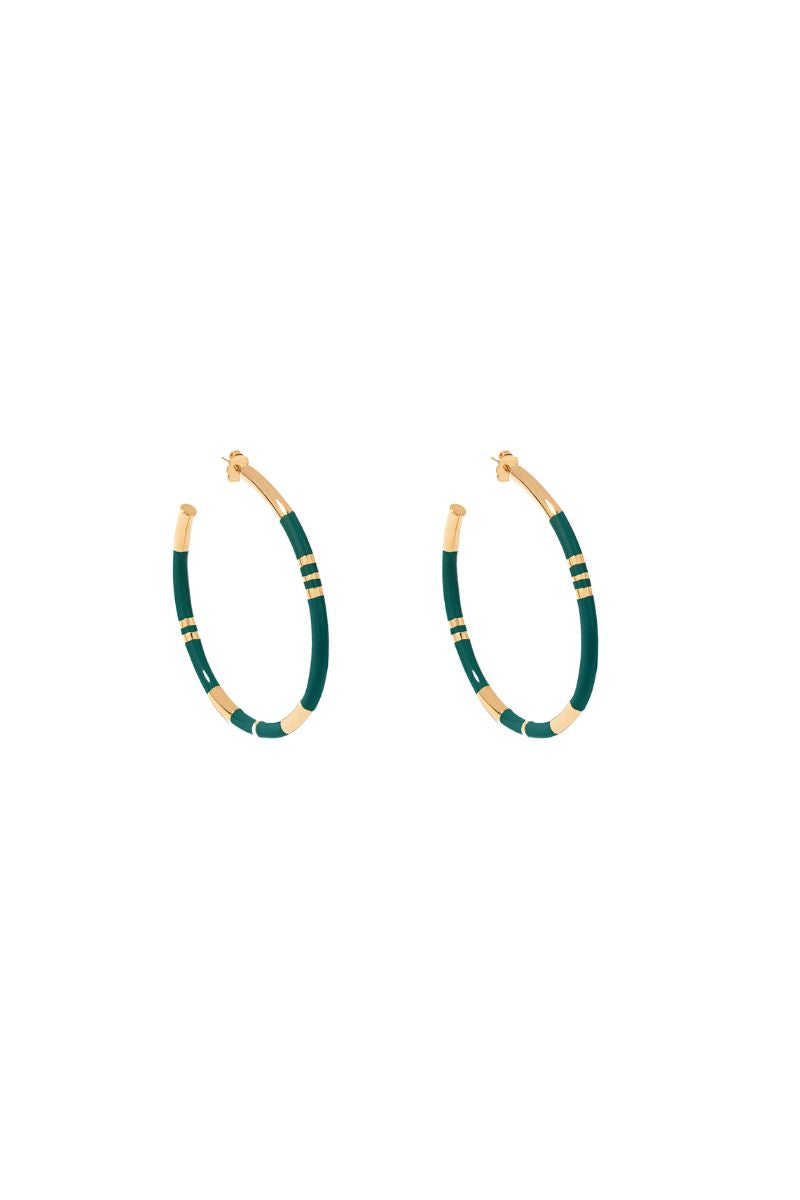 Green Emerald Positano Hoop Earrings