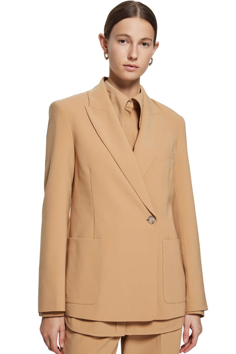 Charlize Eco Twill Combo Oversized Blazer Camel