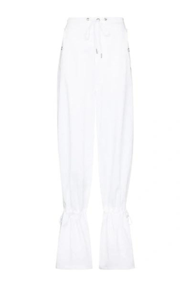 Eyelet Tie Parachute Pant White