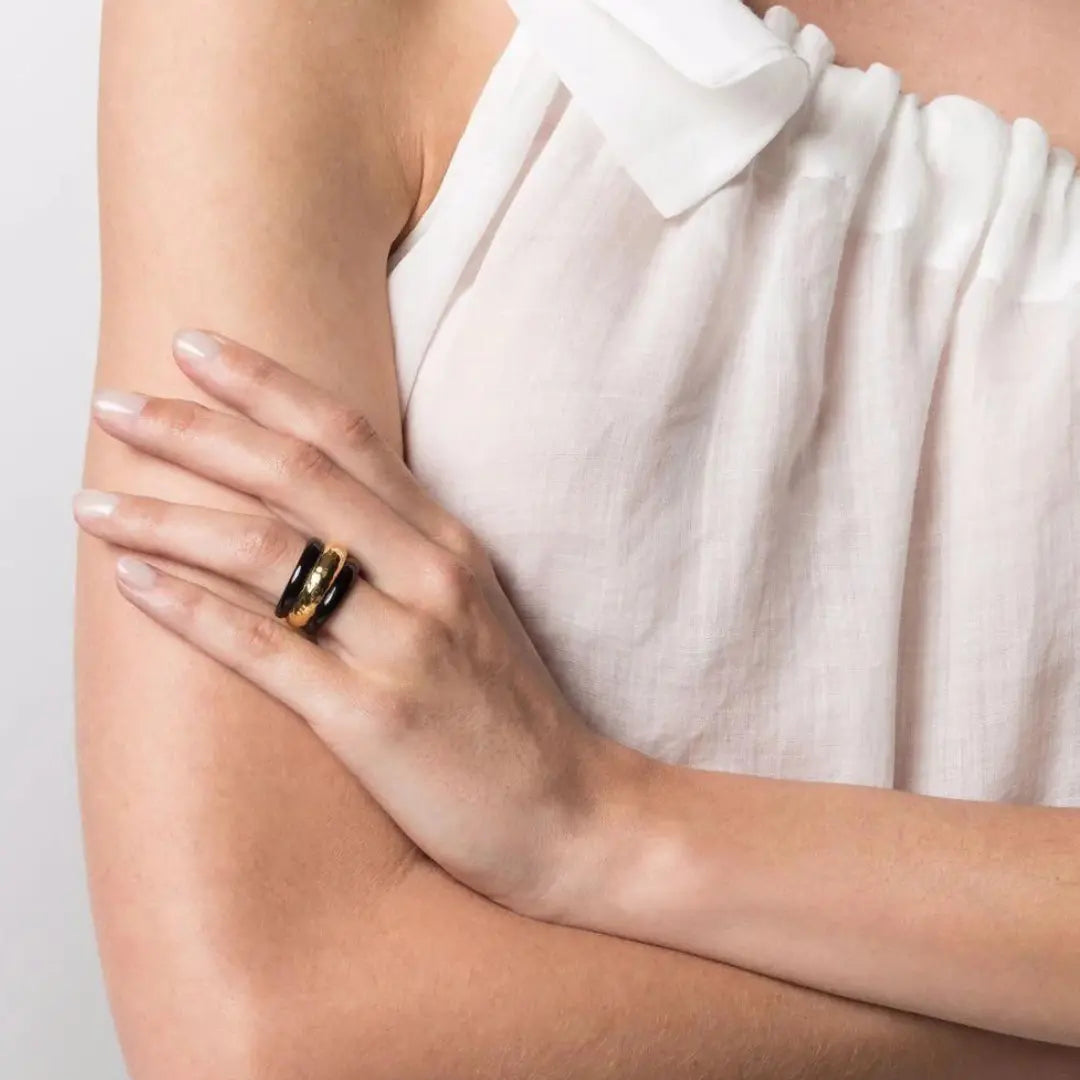 nazca ring black Aurelie Bidermann maison muguet luxury fashion jewelry