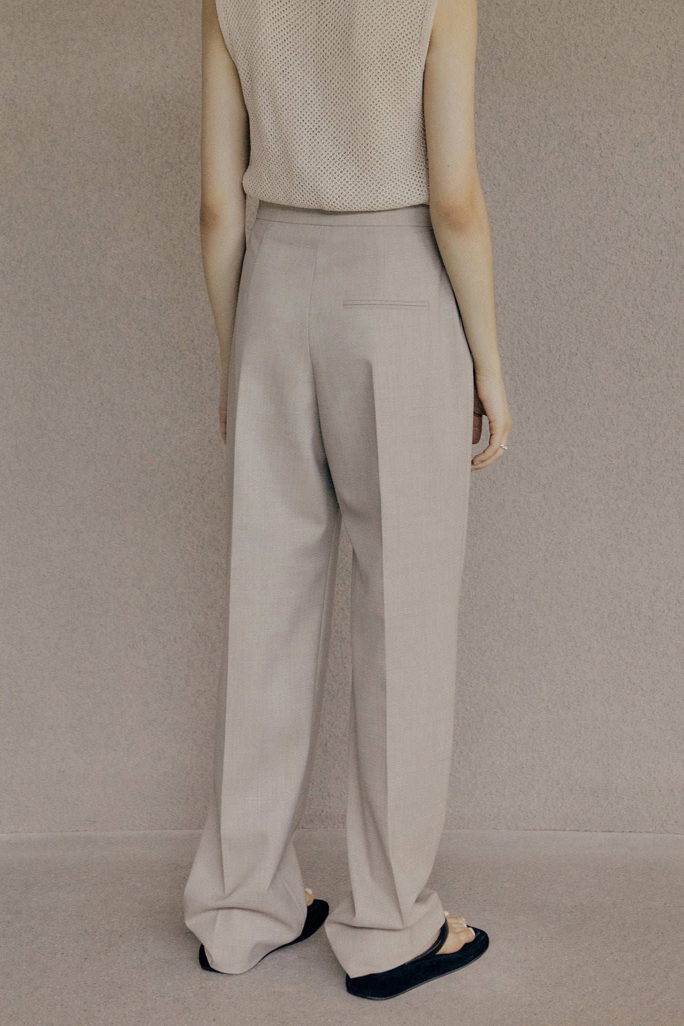 Pintuck Pants Beige