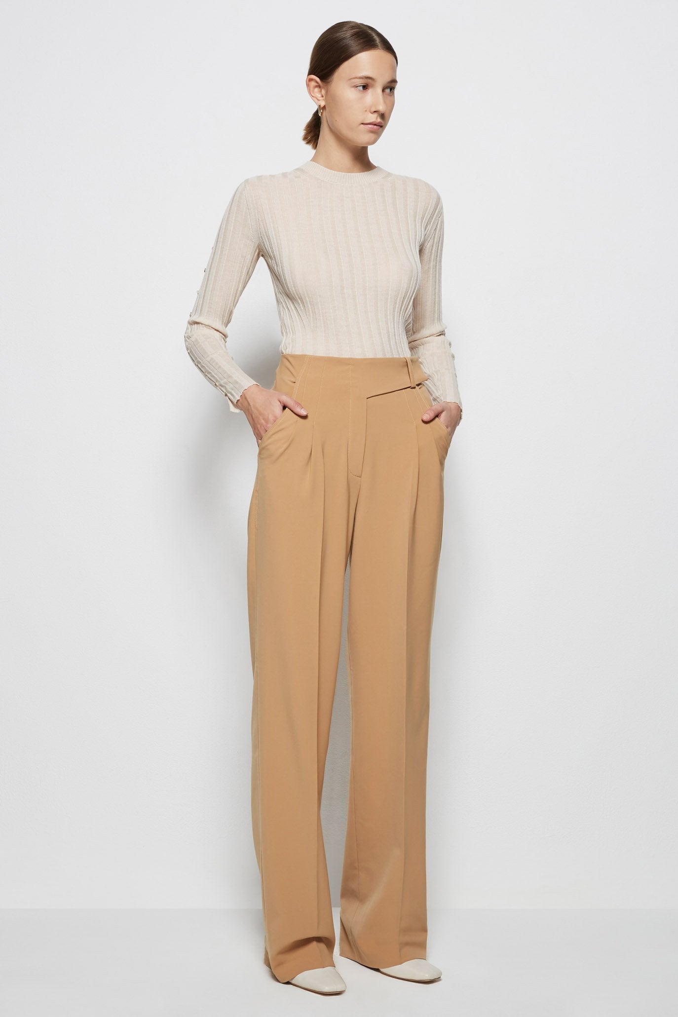 Sunny Eco Tailored Wide Leg Pant Camel