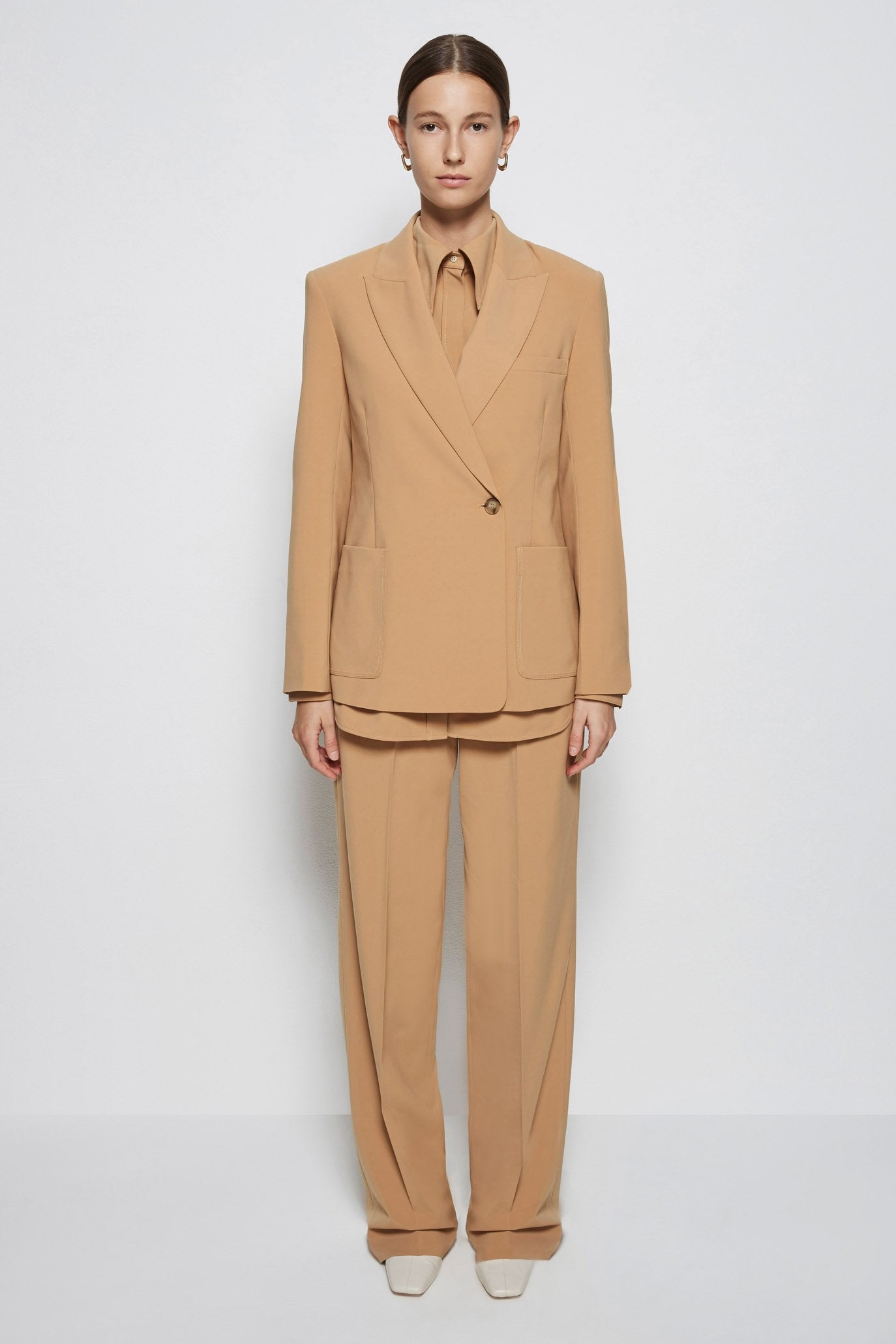 Charlize Eco Twill Combo Oversized Blazer Camel