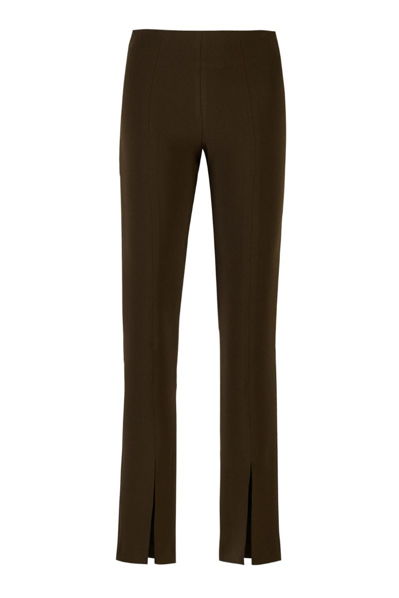 Stretch Slit Slim Fit Pants Brown