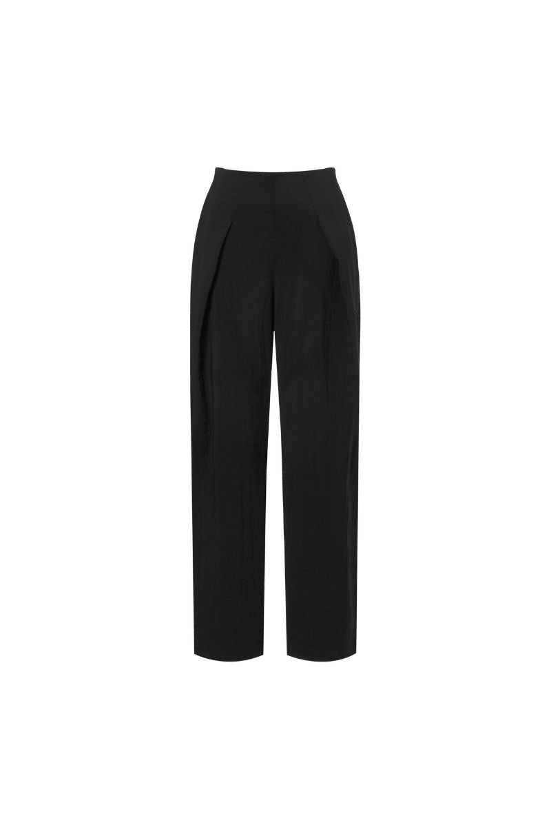 Folded Waist Pants Black