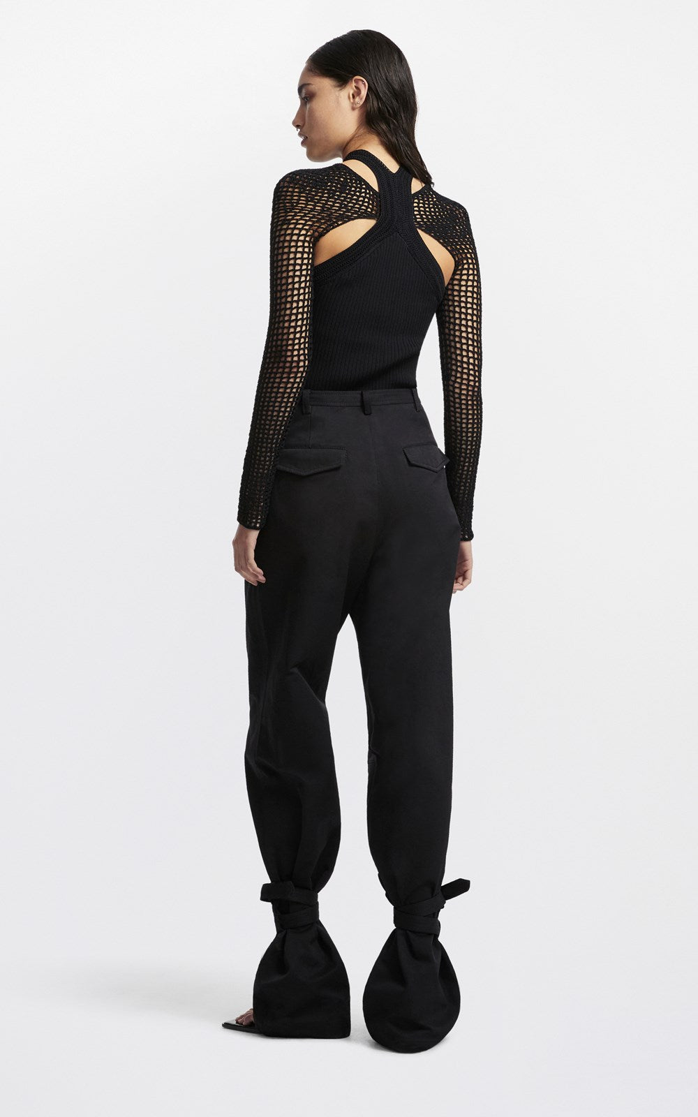 Belted Blouson Pant Black