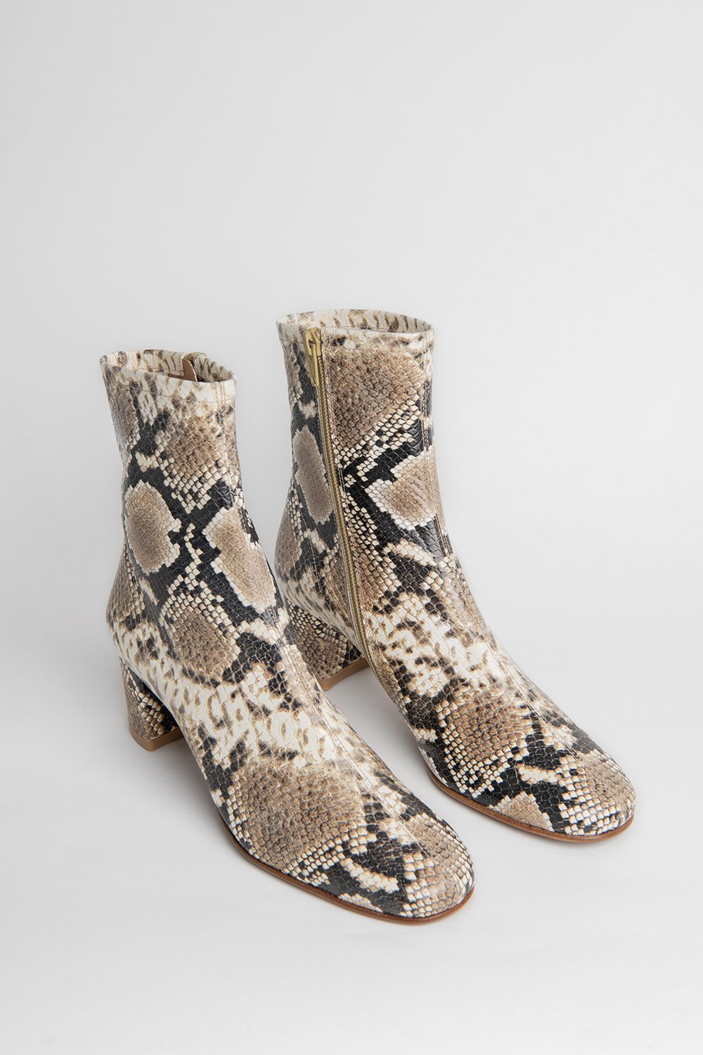 Sofia Snake Print Leather Boots