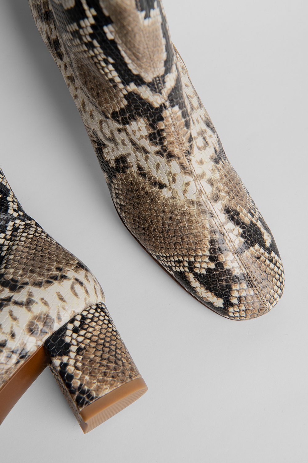 Sofia Snake Print Leather Boots