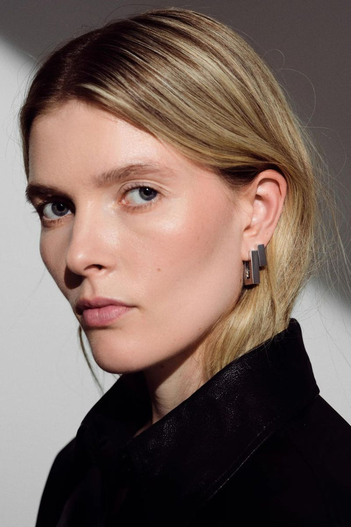 Square Hoops Silver Earrings 