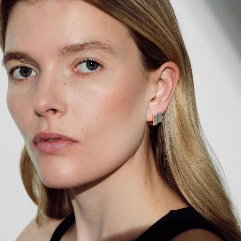 Tom Wood Step Huggies Duo Earrings